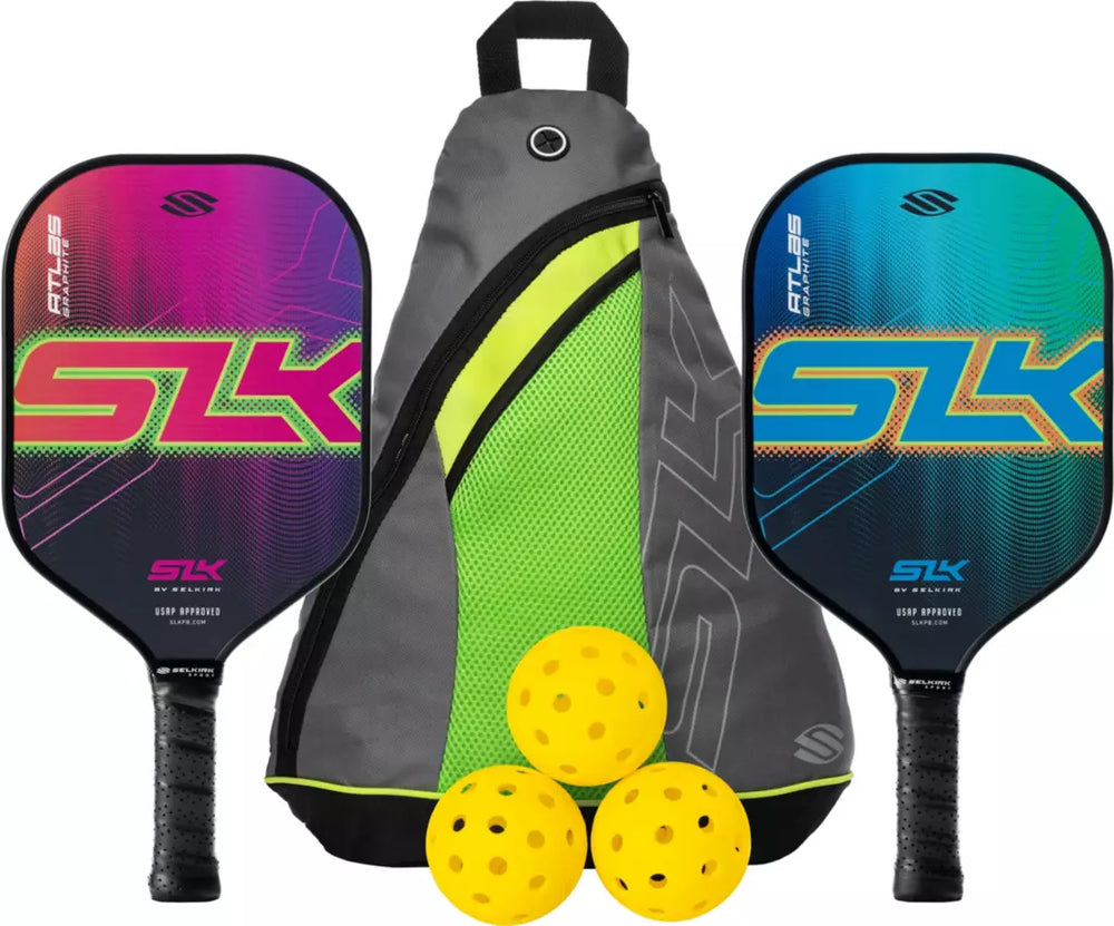 Selkirk SLK Atlas Pickleball Bundle: Pickleball Paddles, Balls, and Bag.