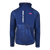 Front view of the Prestige Pro Line Full Zip Hybrid Hooded Jacket in navy, featuring a full zip and hood.