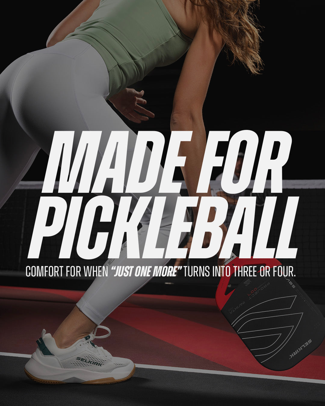 Selkirk pickleball shoes editorial banner.