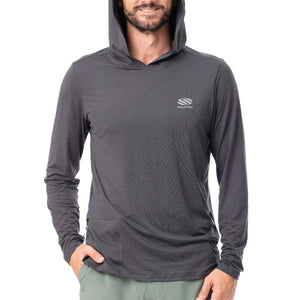 Men’s Campton UPF50 Hooded Long Sleeve - Charcoal Gray / Small