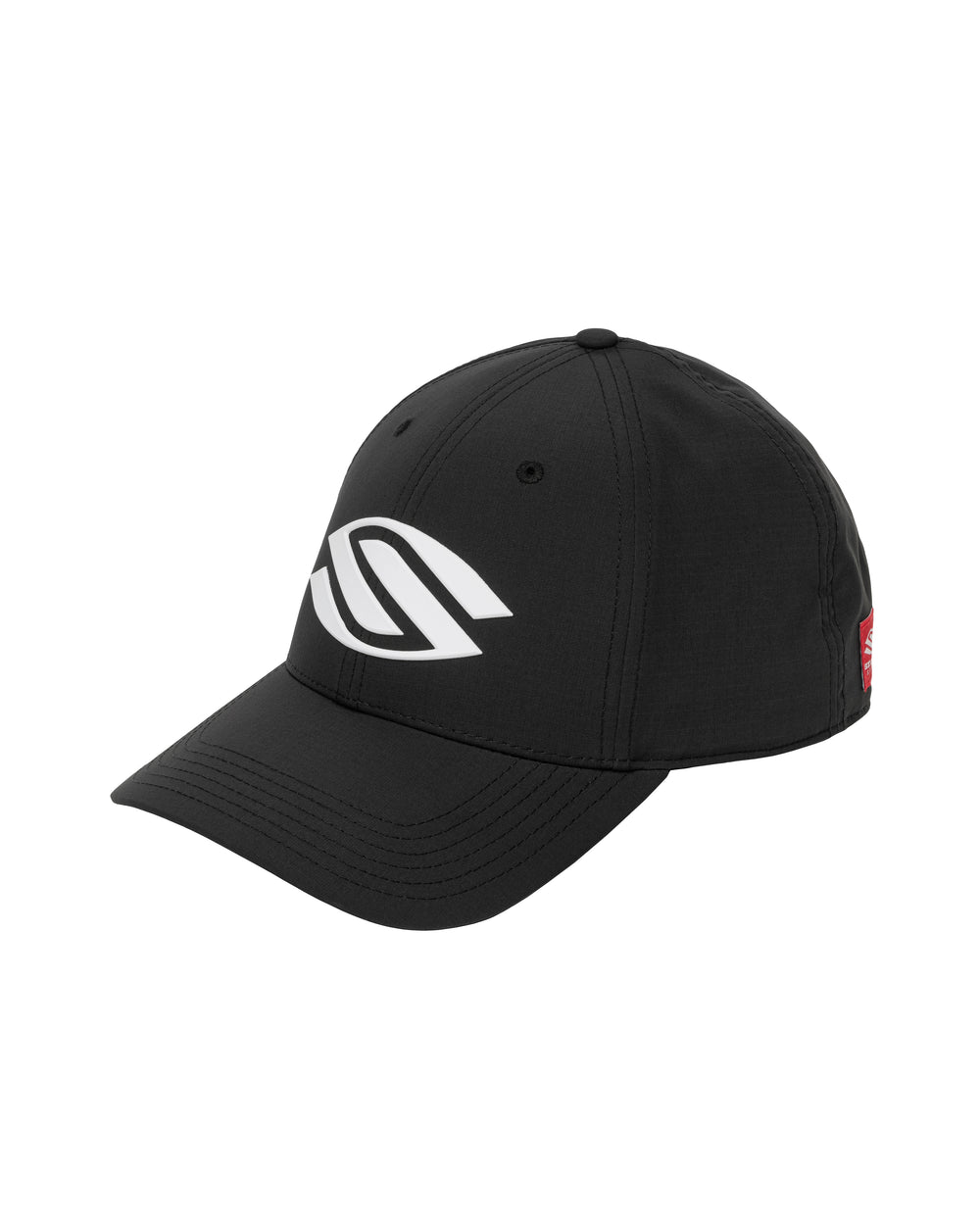 Black Selkirk Sport Wide Brim Performance Hat with logo