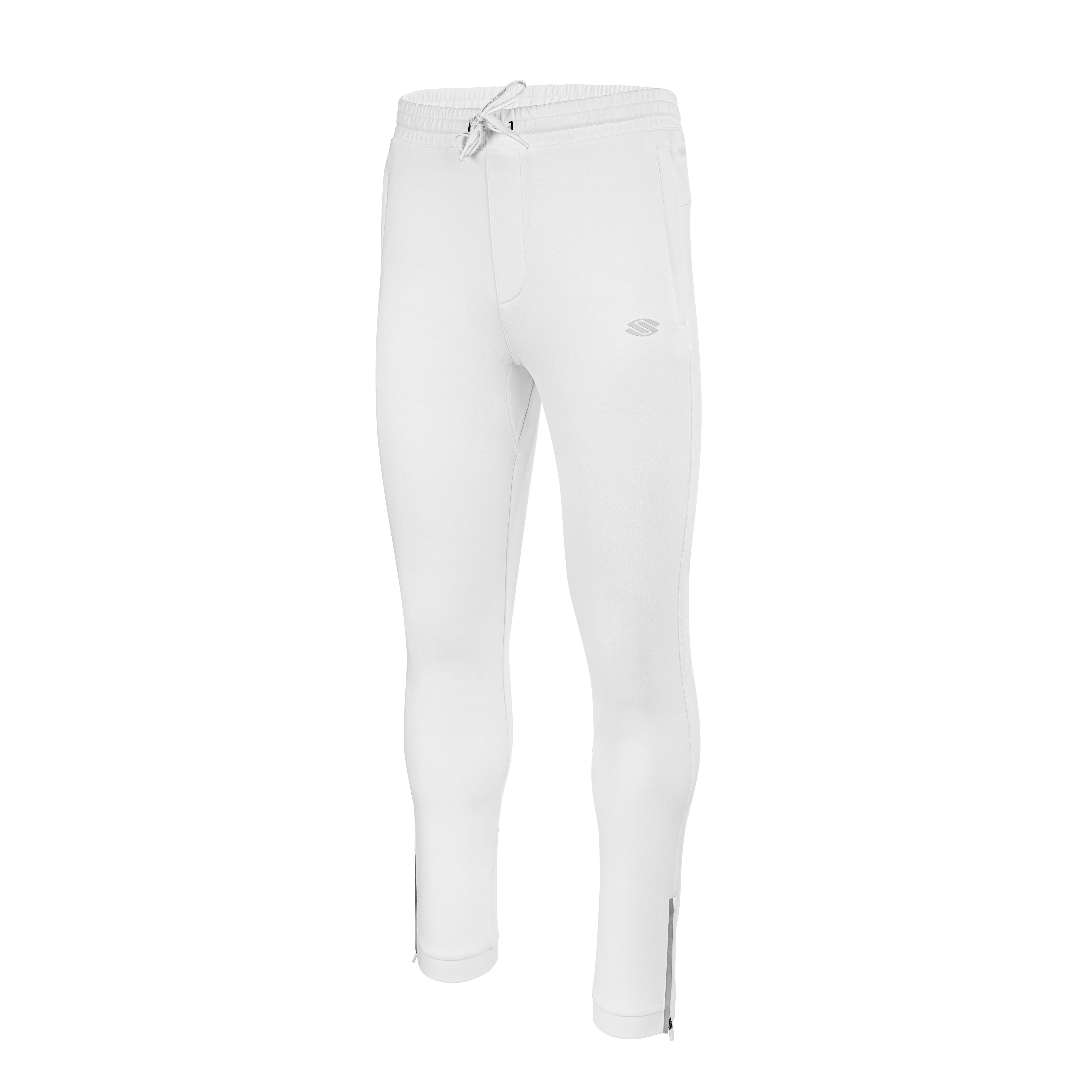 Selkirk pickleball men's joggers pants in black, white, and tan.