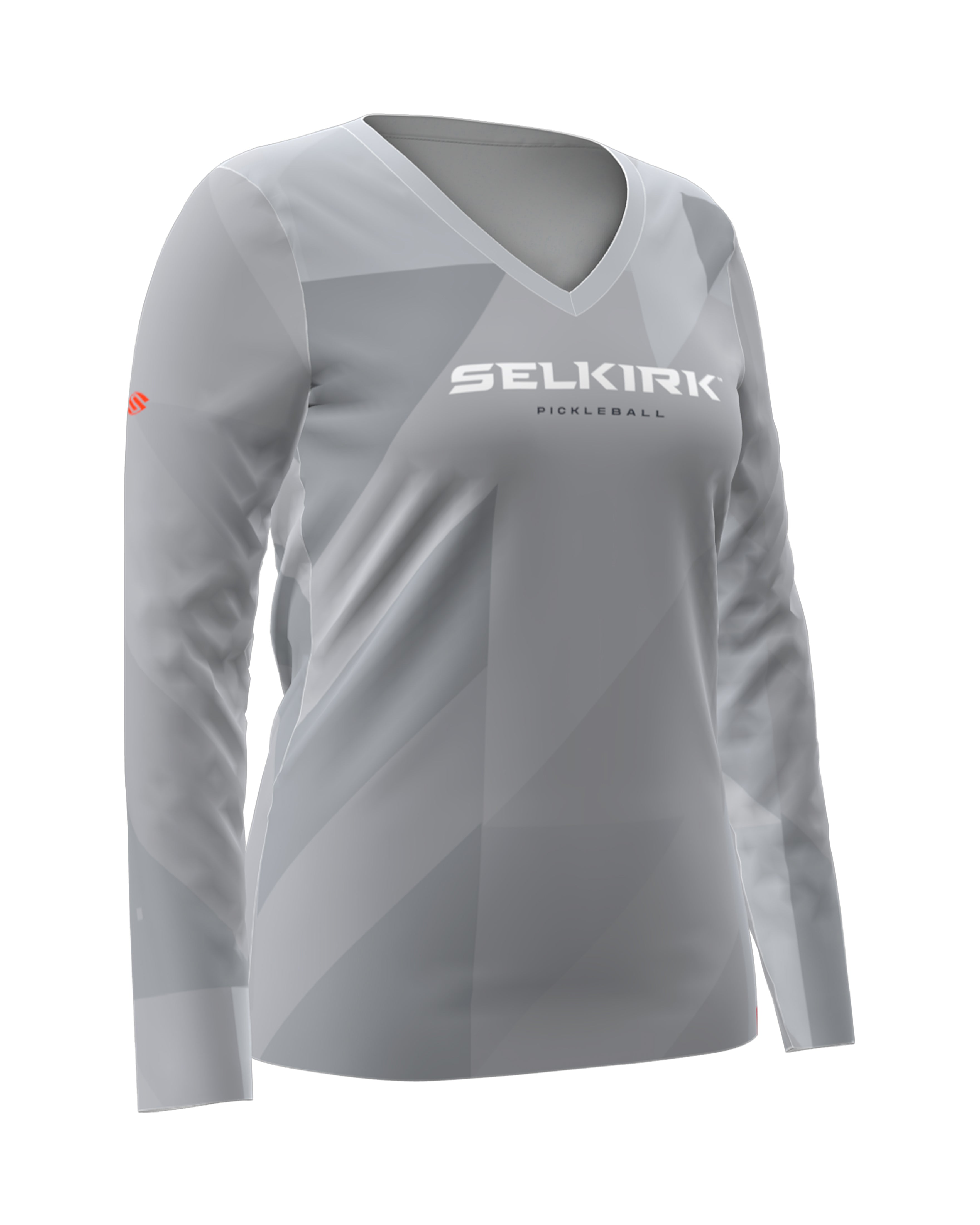 Selkirk Sport Women's Symmetrix Long Sleeve V-Neck Tee - Gray / XS