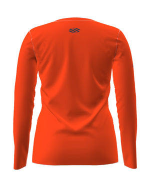 Women's Symmetrix Long Sleeve V-Neck Tee - Orange / XXL