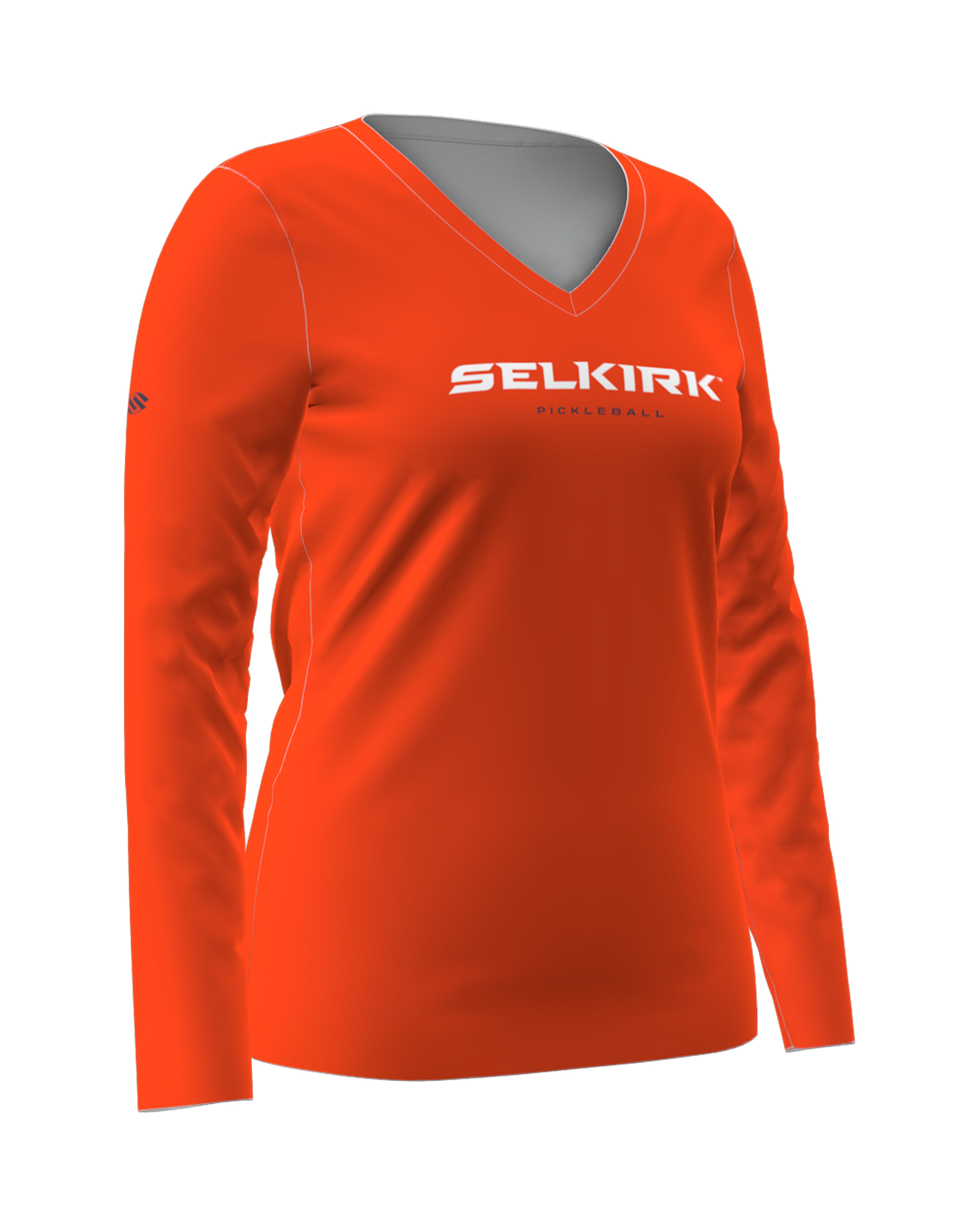 Women's Symmetrix Long Sleeve V-Neck Tee - Orange / XXL