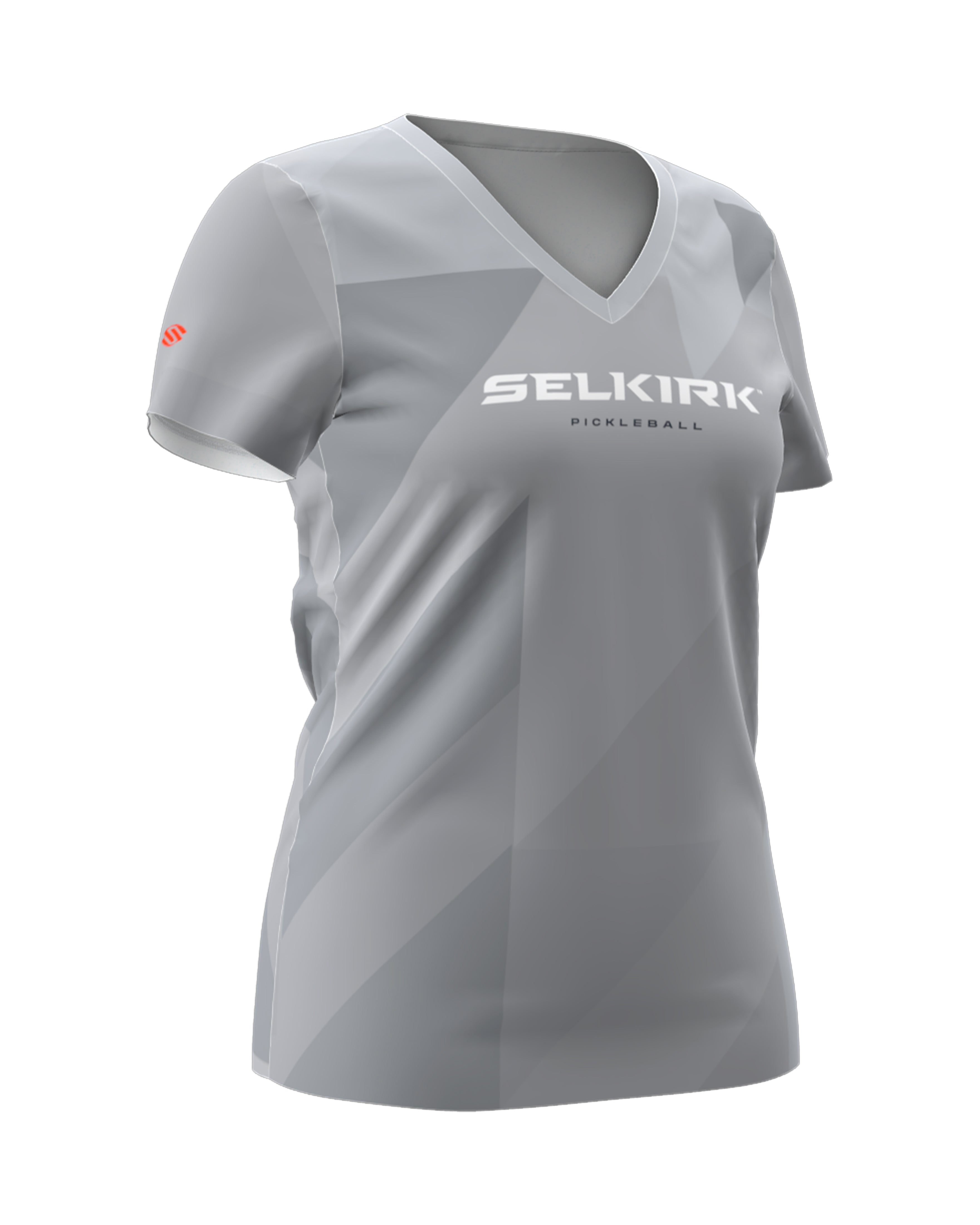 Selkirk Sport Women's Symmetrix Short Sleeve V-Neck Tee - Gray / XS