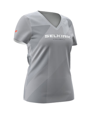 Women's Symmetrix Short Sleeve V-Neck Tee - Gray / XS