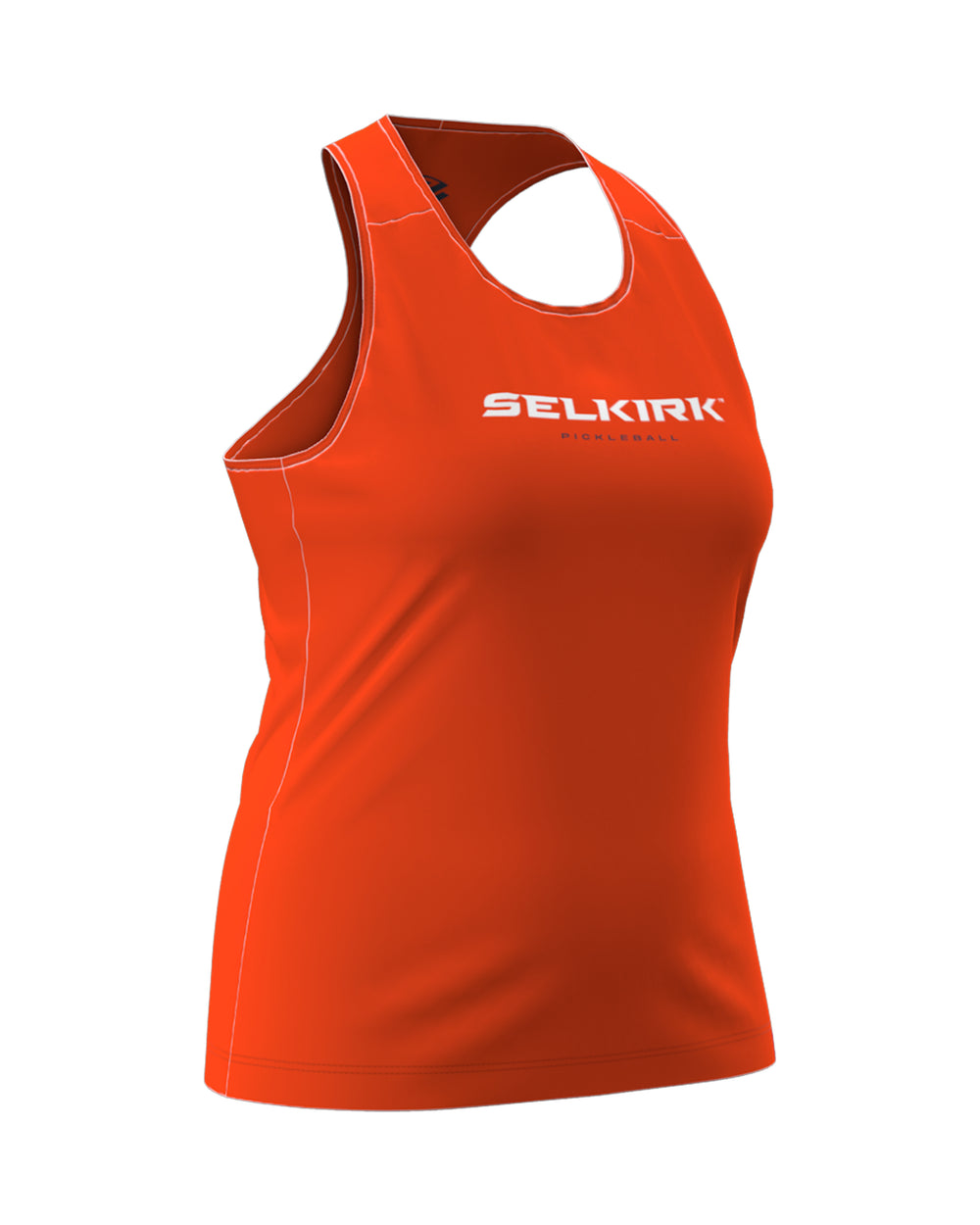 Selkirk Sport women's Symmetrix pickleball tank top in black, grey, and red.