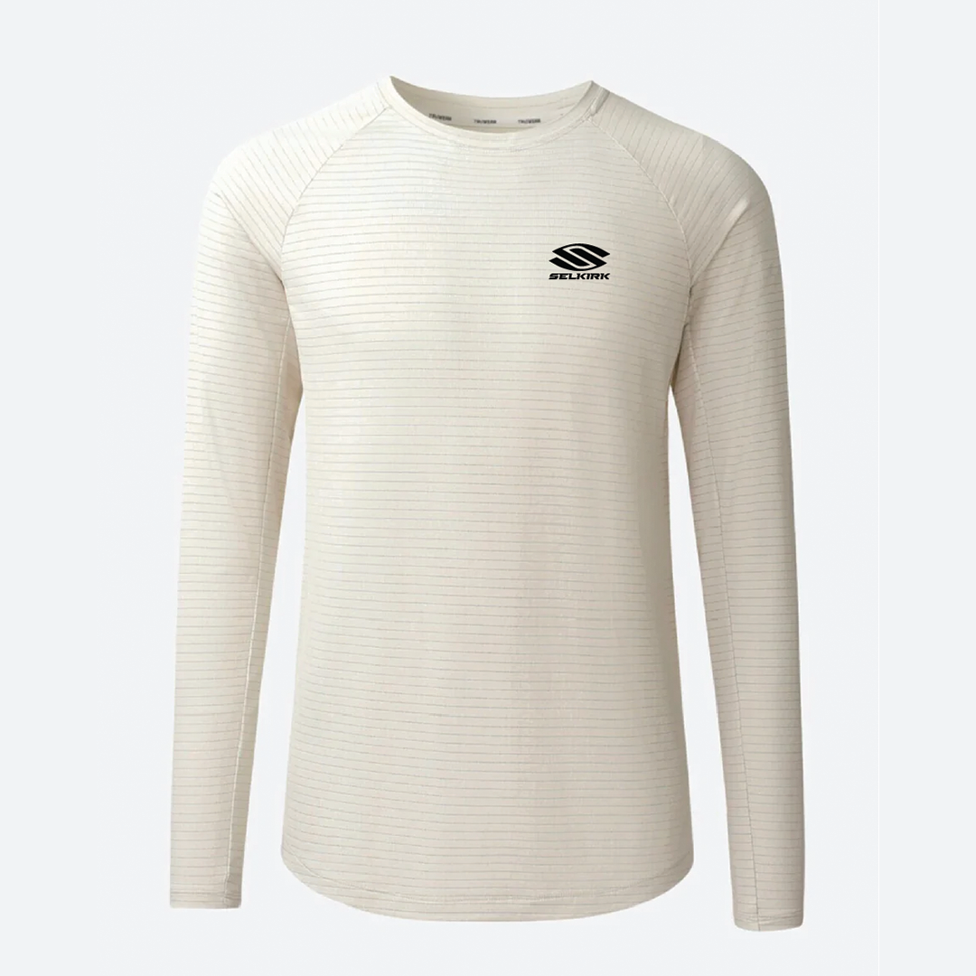 Cream Selkirk TruWear Men's Cardinal Long Sleeve Workout Shirt