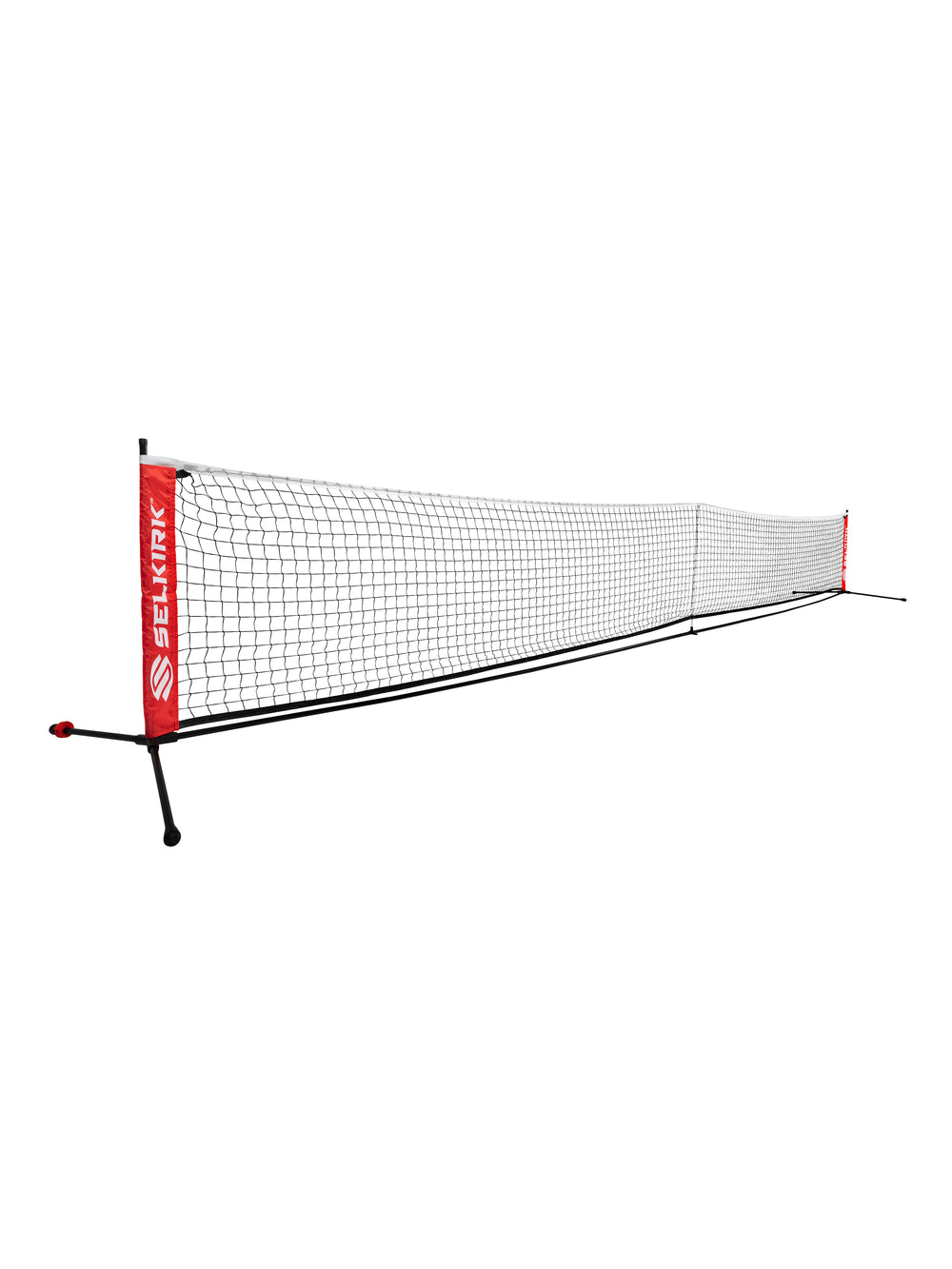 Selkirk Quickset Pickleball Net in red and black.