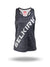 Selkirk pickleball Black tank top featuring 'SELKIRK' in bold white letters on the side.