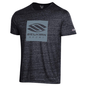 Selkirk Men's Box Logo Short Sleeve Crew - Champion Tri Blend - Black / XS